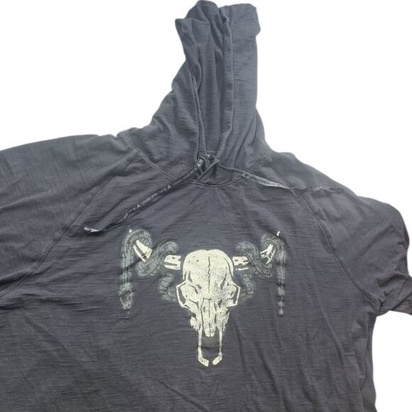 Under Armour Project Rock Hoodie Men XXL Bull Skull Graphic Short Sleeve Loose - Picture 2 of 16